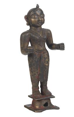 India: Bronze figure of the so-called ‘gopi girl’, a playmate of the Hindu god Krishna. - Mimoevropské a domorodé umění