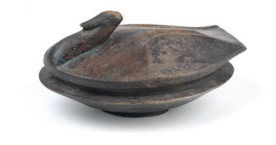 Rotse (auch Barotse oder Lozi genannt), Eine Deckel-Dose für Speisen, von den Rotse, am Oberlauf des Sambesi-Flusses. Aus hartem, braunem Holz geschnitzt - Stammeskunst / Tribal-Art; Afrika