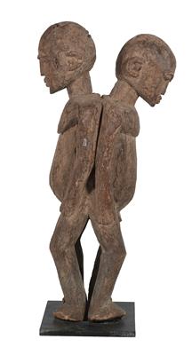 Lobi, Burkina Faso: a rare, large, double figure, male and female, called ‘Dayir’. Style: Lobi-Birifor. - Tribal Art