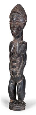 Baule, Ivory Coast: a standing female figure of a ‘spirit spouse’, called ‘blolo bla’. - Tribal Art
