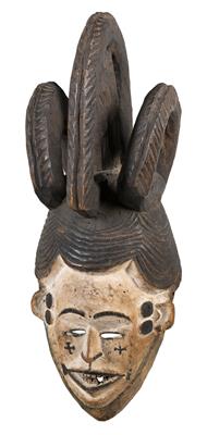 Ibo (or Igbo), Nigeria: a typical helmet mask of the Ibo, called ‘agbogho mmwo’. With a crest of three tall arches. - Tribal Art