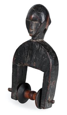 Senufo, Ivory Coast, Ghana, Burkina Faso, Mali: a heddle pulley with stylised female head and fine, old usage patina. - Tribal Art