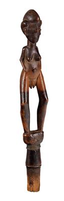 Yaka (or Bayaka), Dem. Rep. of Congo: a crest from a staff of office or a chief’s staff, in the form of female figure. - Tribal Art