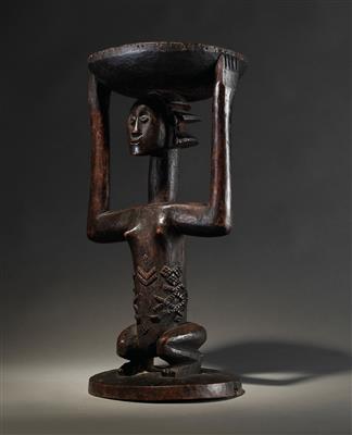 Luba Shankadi caryatid stool, Democratic Republic of Congo. - Tribal Art