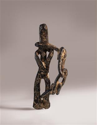 An unusual 19th century Fon iron figure. - Tribal Art