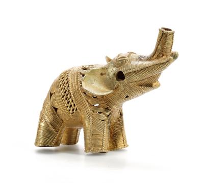 A Baule Golden Elephant Figure - Arte Tribale