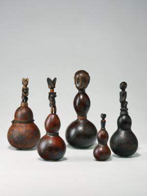 5 Kwere/Zigua medicine gourds, - Tribal Art