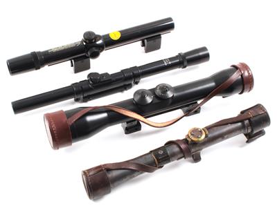 Konvolut bestehend aus vier Zielfernrohren, - Jagd-, Sport- und Sammlerwaffen