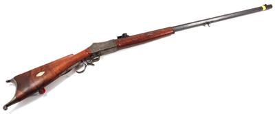 Scheibenbüchse (Feuerstutzen), unbekannter, vermutlich Schweizer Hersteller, - Sporting and Vintage Guns