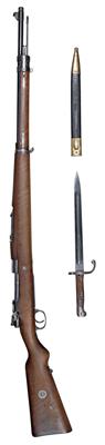 Repetierbüchse, Deutsche Waffen- und Munitionsfabriken Berlin, Mod.: uruguayisches Mausergewehr 1908, Kal.: 7 x 57, - Sporting and Vintage Guns