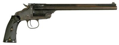KK-Kipplaufpistole, Smith  &  Wesson, Mod.: second Model Single Shot, Kal.: .22 l. r., - Jagd-, Sport- und Sammlerwaffen
