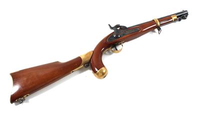 Perkussionspistole, I. A. B - Marcheno, Mod.: US-Cavalry-Pistole mit abnehmbarem Anschlagschaft, Kal.: .58', - Sporting and Vintage Guns