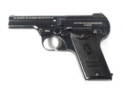 Pistole, Österreichische Waffenfabriksgesellschaft - Steyr, Mod.: 1909 Kipplauf, Kal.: 7,65 mm, - Armi da caccia, competizione e collezionismo