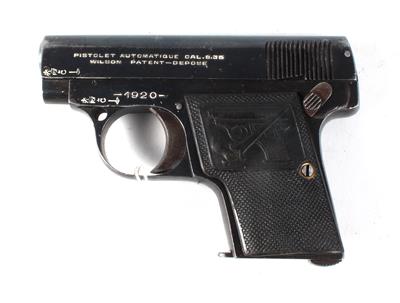 Pistole, unbekannter, vermutlich belgischer Hersteller, Mod.: 1920 (Wilson Patent), Kal.: 6,35 mm, - Armi da caccia, competizione e collezionismo