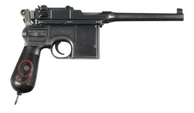 Pistole, Waffenfabrik Mauser - Oberndorf, Mod.: C96 M1912, Kal.: 9 mm Para, - Jagd-, Sport- und Sammlerwaffen