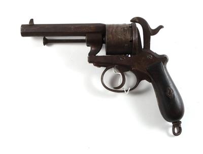 Revolver mit Lefaucheux-Zündung, unbekannter Hersteller, Kal.: 9 mm Lefaucheux, - Armi da caccia, competizione e collezionismo