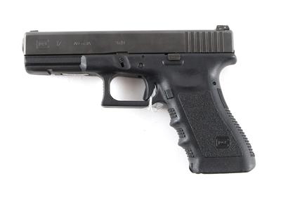 Pistole, Glock, Mod.: 17, mit Schuemann Kompensatorlauf, Kal.: 9 mm Para, - Armi da caccia, competizione e collezionismo