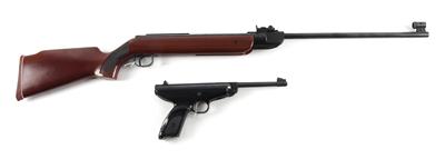 Druckluftgewehr, Diana, Mod.: 35, Kal.: 4,5 mm und eine Druckluftpistole Tex, Kal.: 4,5 mm Nr.: 7674, - Armi da caccia, competizione e collezionismo