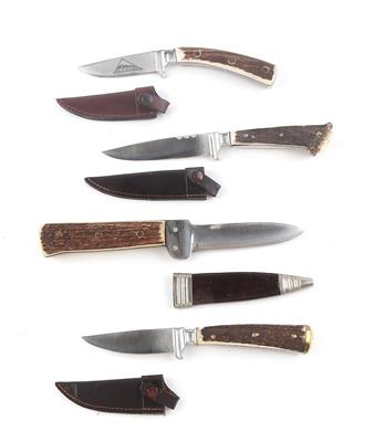 Konvolut aus jagdlichen Messern (vier Nicker), - Jagd-, Sport- und Sammlerwaffen