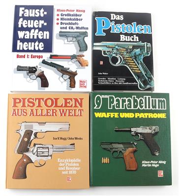 Konvolut aus vier Büchern darunter 'Das Pistolenbuch', - Lovecké, sportovní a sběratelské zbraně