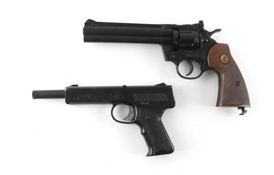 Konvolut aus einer 'Milbro" Sports Ltd. - U. K. und einem Crossman CO2-Revolver, beide Kal.: 4,5 mm, - Armi da caccia, competizione e collezionismo