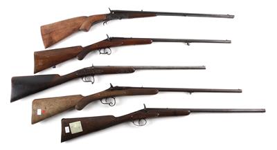 Konvolut aus vier Einzelladern und einer Büchsflinte, - Jagd-, Sport- und Sammlerwaffen