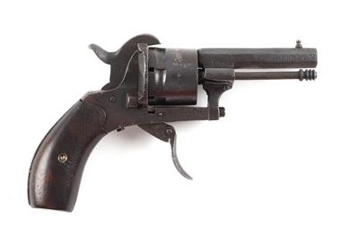 Revolver, unbekannter belgischer Hersteller mit Lefaucheux-Zündung, Kal.: 7,5 mm Lefaucheux, - Armi da caccia, competizione e collezionismo