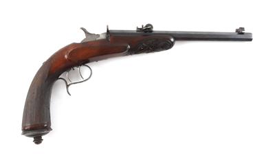 Scheibenpistole, unbekannter belgischer Hersteller, Kal.: .22 l. r., - Lovecké, sportovní a sběratelské zbraně