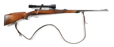 Repetierbüchse, vermutlich Josef Just Ferlach, Mod.: jagdlicher Mauser 98, Kal.: 7 x 64, - Lovecké, sportovní a sběratelské zbraně