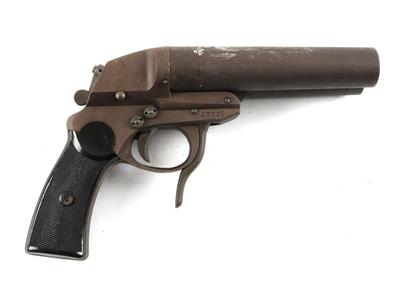 Doppelläufige Signalpistole, Emil Eckold - Suhl, Mod.: Luftwaffe Flieger Leuchtpistole L, Kal.: 4, - Sporting and Vintage Guns