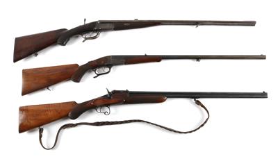 Konvolut aus einer Kipplaufbüchse, einer Bockbüchse und einer Büchsflinte, Kal.: .22, - Sporting and Vintage Guns