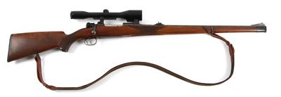 Repetierbüchse, unbekannter deutscher Hersteller, Mod.: jagdlicher Mauser 98 Stutzenschäftung, Kal.: 7 x 64, - Jagd-, Sport- und Sammlerwaffen