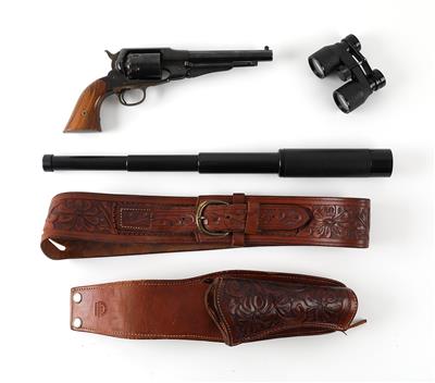 Konvolut: VL-Perkussionsrevolver, Uberti - Brescia, Mod.: 1858 New Belt mit Holster, Kal.: .36", - Lovecké, sportovní a sběratelské zbraně