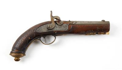 Perkussionspistole, Friedrich Schattner - Salzburg um 1877, Kal.: 12 mm, - Lovecké, sportovní a sběratelské zbraně