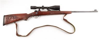 Repetierbüchse, vermutlich Zastava, Mod.: jagdlicher Mauser 98, Kal.: .30-06 Sprg., - Armi da caccia, competizione e collezionismo