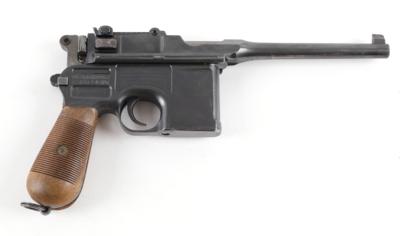 Pistole, Waffenfabrik Mauser - Oberndorf, Mod.: C96 mit Anschlagschaft, Kal.: 7,63 mm Mauser, - Jagd-, Sport- und Sammlerwaffen