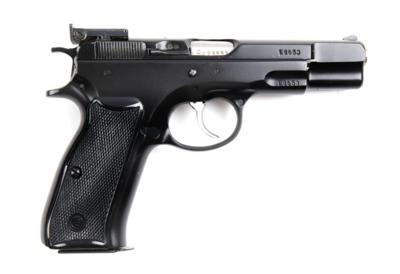 Pistole, CZ, Mod.: 75 mit Micrometervisier und Wechselsystem Kadett für .22 l. r., Kal. CZ 75: 9 mm Para, - Jagd-, Sport-, & Sammlerwaffen