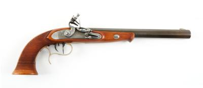 Steinschloßpistole, P. Bondini, Mod.: W. Parker, Kal.: .45, - Jagd-, Sport-, & Sammlerwaffen