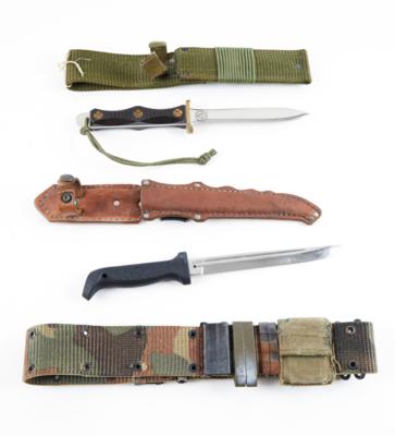 Konvolut aus 2 feststehenden Messern, - Jagd-, Sport-, & Sammlerwaffen