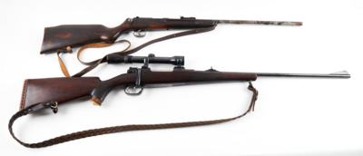Konvolut aus einem jagdlichen K98 und einem KK-Gewehr, Repetiergewehr, A. Werner Klagenfurt, Mod.: K98 Jagd, Kal.: 7 x 57, - Sporting & Vintage Guns