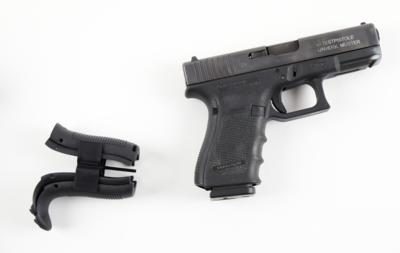 Pistole, Glock, Mod.: 19 Gen. 4 - 'TESTPISTOLE UNVERK. MUSTER', Kal.: 9 mm Para, - Jagd-, Sport-, & Sammlerwaffen