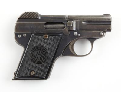 Pistole, Österreichische Waffenfabriksgesellschaft - Steyr, Mod.: 1909 Kipplauf, Kal.: 6,35 mm, - Jagd-, Sport-, & Sammlerwaffen