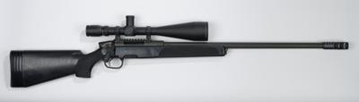 Repetierbüchse, Steyr, Mod.: SSG69 mit Kompensator und Sightron 10-50 x 60, Kal.: .308 Win., - Armi da caccia, competizione e collezionismo