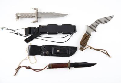 Konvolut aus 3 feststehenden Messern: - Armi da caccia, competizione e collezionismo