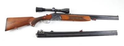 Bocksbüchsflinte mit Bockflinten-WL, CZ, Mod.: 584-15 Mod. 3 CPL, Kal.: 12/70/7 x 65R und 12/70, - Lovecké, sportovní a sběratelské zbraně