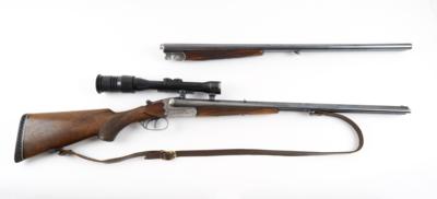 Büchsflinte mit Doppelflinten-WL, Bühag, Kal.: 16/70/8 x 57IRS und 16/70, - Jagd-, Sport- und Sammlerwaffen - Für die Herbstjagd