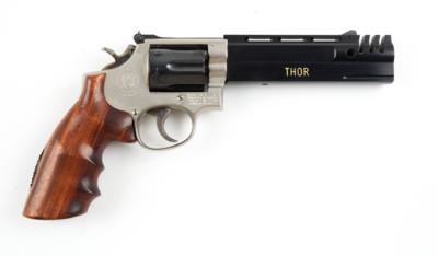 Revolver, Smith  &  Wesson, Mod.: 19-3 mit Kompensator THOR von Arsenal, Kal.: .357 Mag., - Armi da caccia, competizione e collezionismo