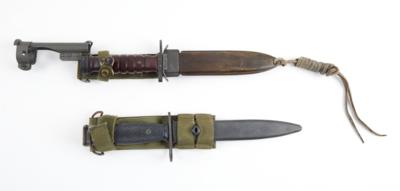 Konvolut aus einem M4 Bajonett für einen M1 Carabine und einem M7 für M16, - Lovecké, sportovní a sběratelské zbraně