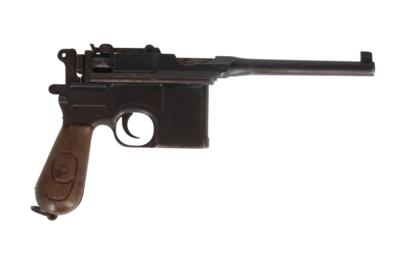 Pistole, Waffenfabrik Mauser - Oberndorf, Mod.: C96 - 'Rote Neun', Kal.: 9 mm Para, - Jagd-, Sport- und Sammlerwaffen