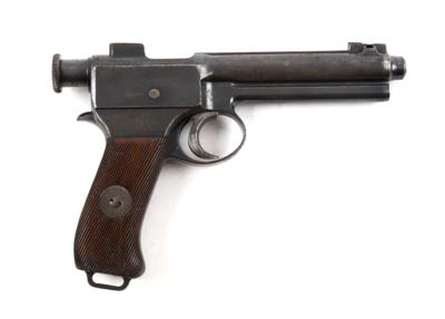 Pistole, Waffenfabrik Steyr, Mod.: 1907-II - sehr frühe Fertigung! (System Roth/Krnka-Repetierpistole M.7.) - k. u. k. Dragonerregiment 'Graf Montecuccoli' Nr. 8, Kal.: 8 mm Roth-Steyr, - Sporting & Vintage Guns